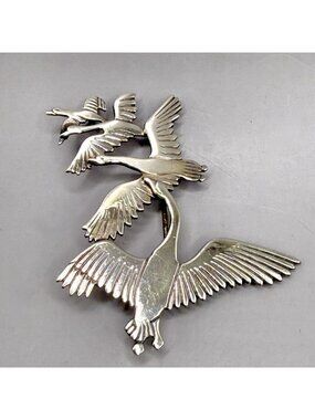 Children Of Lir Flying Swans Brooch Pendant Aidan Breen Signed AJB Dublin 925
